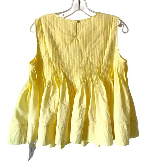 Commense Butter Yellow Cotton Sleeveless Pleated Blouse NWTs size medium - Picture 2 of 7